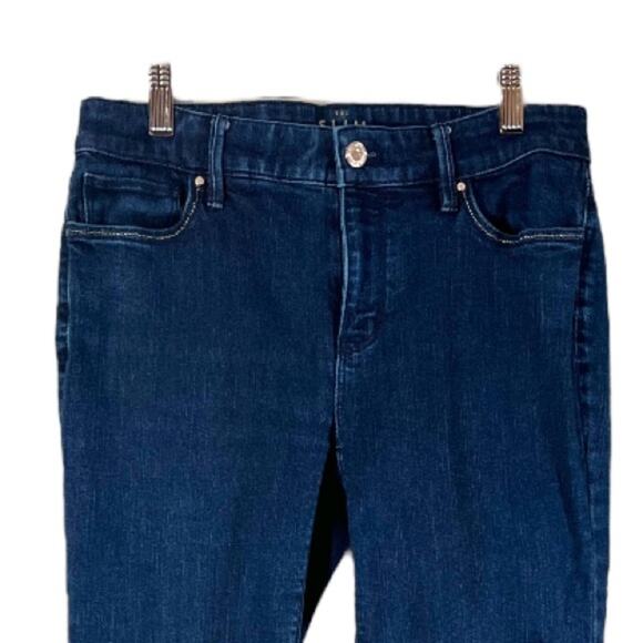 White House Black Market Slim Ankle Jeans Cuffed Mid Rise Dark Wash Size 4 - Picture 3 of 6